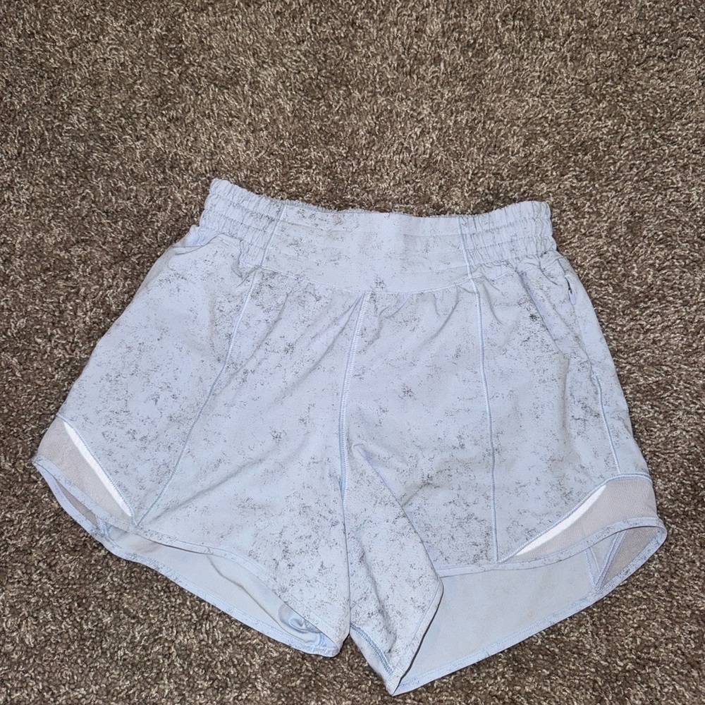 Lululemon hotty hot HR lined shorts 4”.Women's Light Gray Athletic Shorts